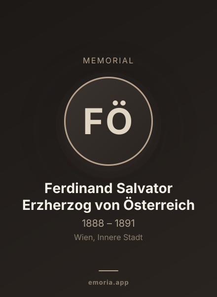 Memorial portrait of Ferdinand Salvator Erzherzog von Österreich