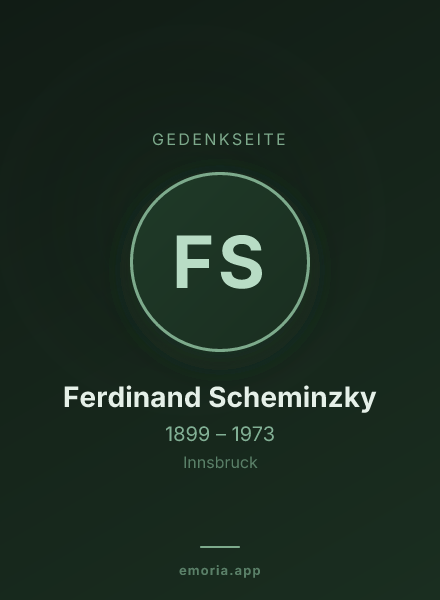 Gedenkportrait von Ferdinand Scheminzky