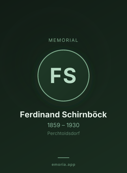 Memorial portrait of Ferdinand Schirnböck