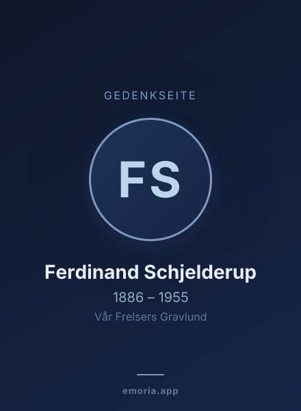 Gedenkportrait von Ferdinand Schjelderup