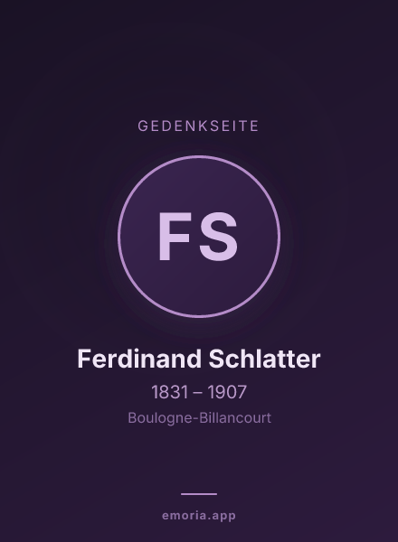 Gedenkportrait von Ferdinand Schlatter