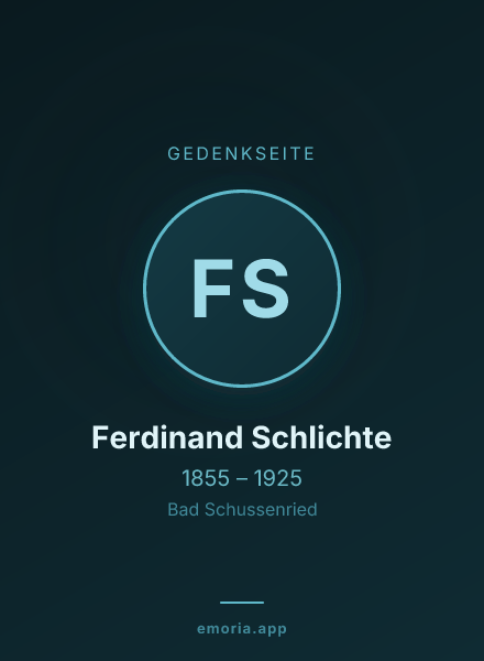 Gedenkportrait von Ferdinand Schlichte