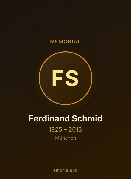 Memorial portrait of Ferdinand Schmid