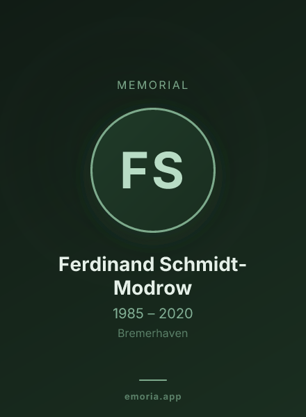 Memorial portrait of Ferdinand Schmidt-Modrow