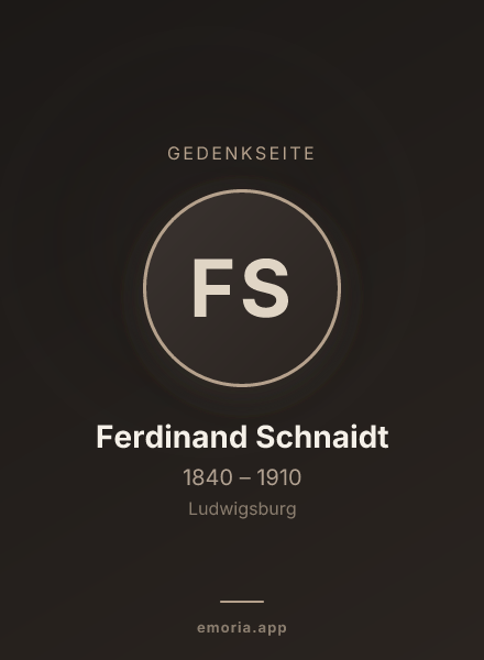 Gedenkportrait von Ferdinand Schnaidt