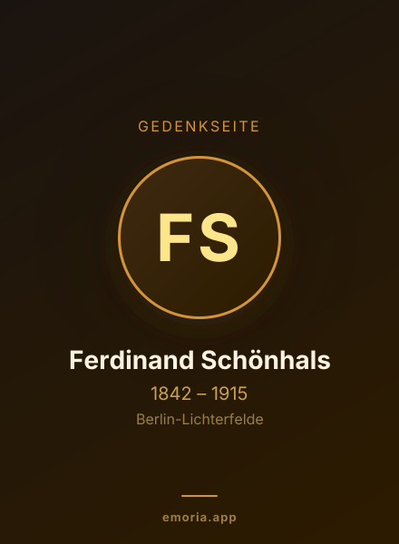 Gedenkportrait von Ferdinand Schönhals