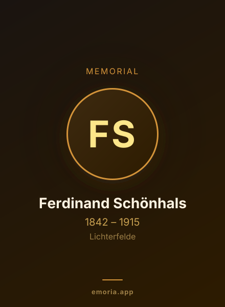 Memorial portrait of Ferdinand Schönhals