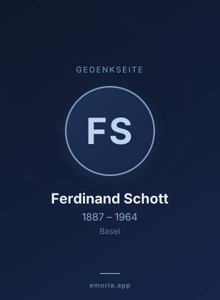 Gedenkportrait von Ferdinand Schott