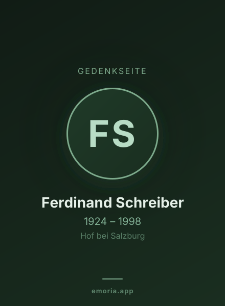 Gedenkportrait von Ferdinand Schreiber
