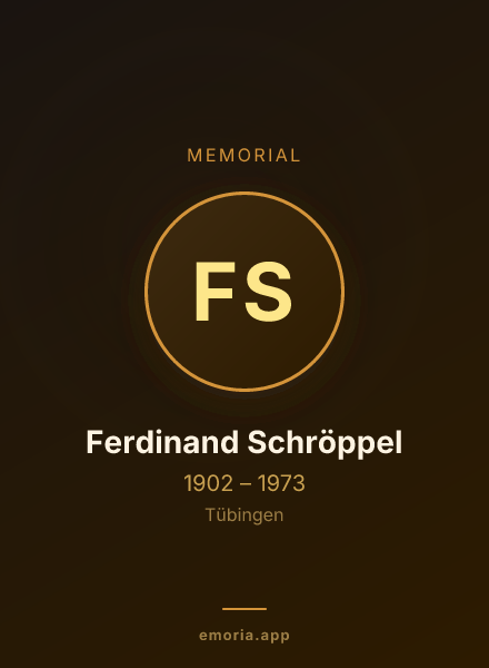 Memorial portrait of Ferdinand Schröppel