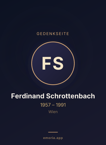 Gedenkportrait von Ferdinand Schrottenbach
