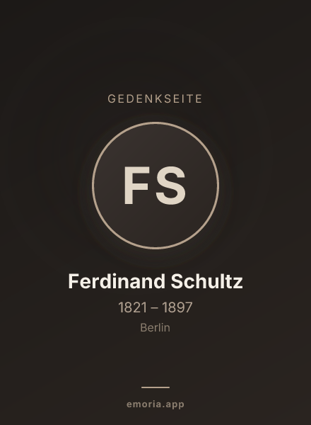 Gedenkportrait von Ferdinand Schultz