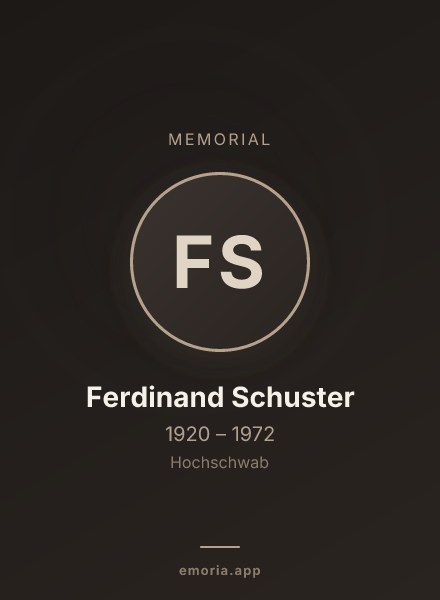 Memorial portrait of Ferdinand Schuster