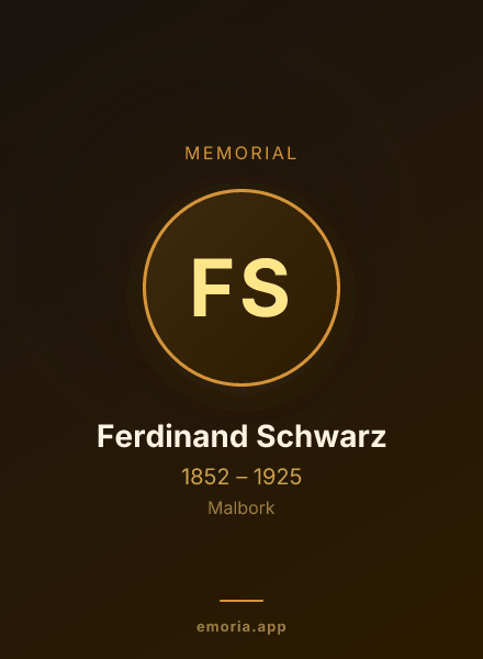 Memorial portrait of Ferdinand Schwarz