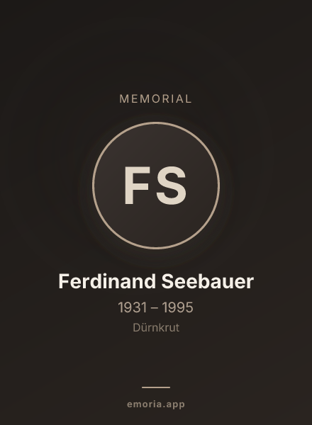 Memorial portrait of Ferdinand Seebauer