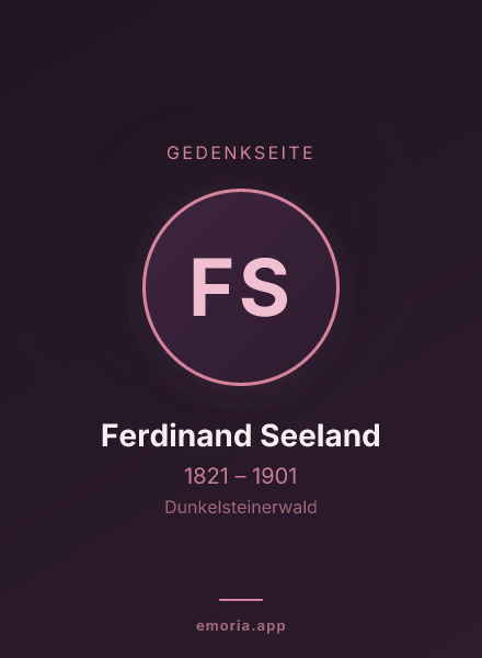 Gedenkportrait von Ferdinand Seeland
