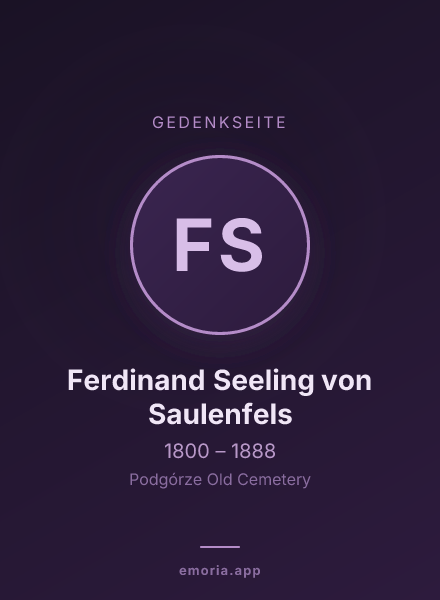 Gedenkportrait von Ferdinand Seeling von Saulenfels