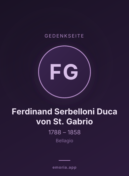 Gedenkportrait von Ferdinand Serbelloni Duca von St. Gabrio