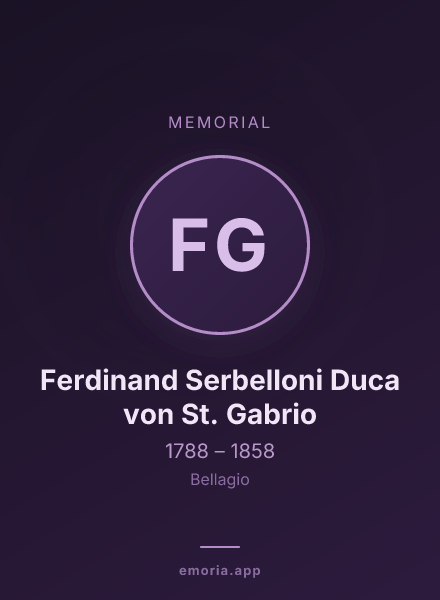 Memorial portrait of Ferdinand Serbelloni Duca von St. Gabrio