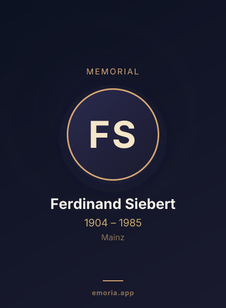 Memorial portrait of Ferdinand Siebert