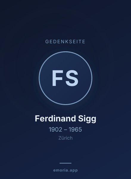 Gedenkportrait von Ferdinand Sigg