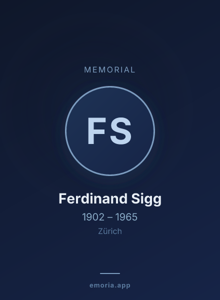 Memorial portrait of Ferdinand Sigg