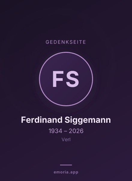 Gedenkportrait von Ferdinand Siggemann