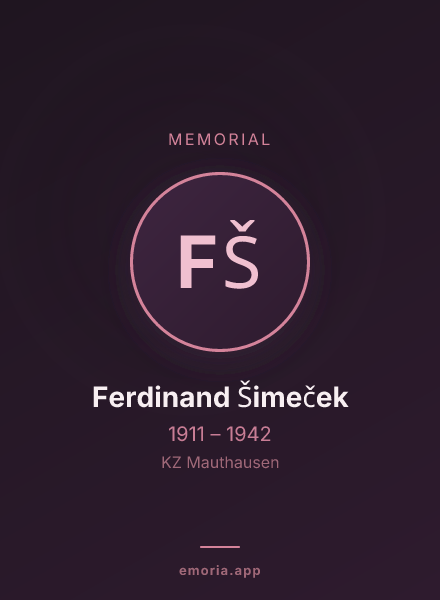 Memorial portrait of Ferdinand Šimeček
