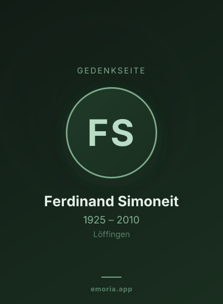 Gedenkportrait von Ferdinand Simoneit
