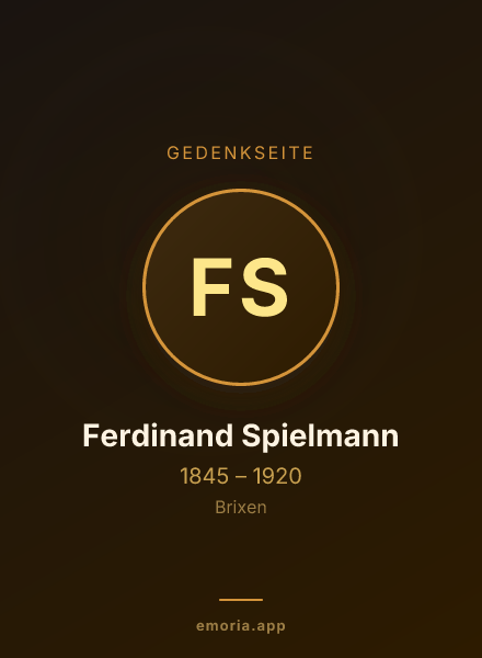 Gedenkportrait von Ferdinand Spielmann