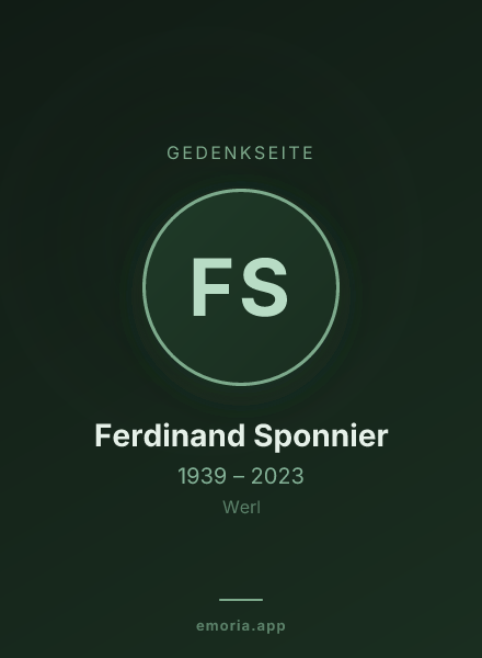 Gedenkportrait von Ferdinand Sponnier