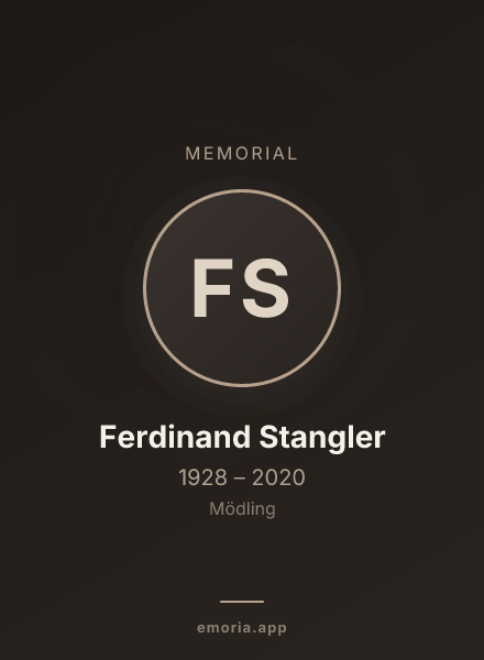 Memorial portrait of Ferdinand Stangler
