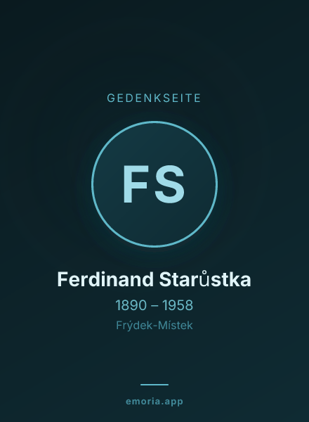 Gedenkportrait von Ferdinand Starůstka