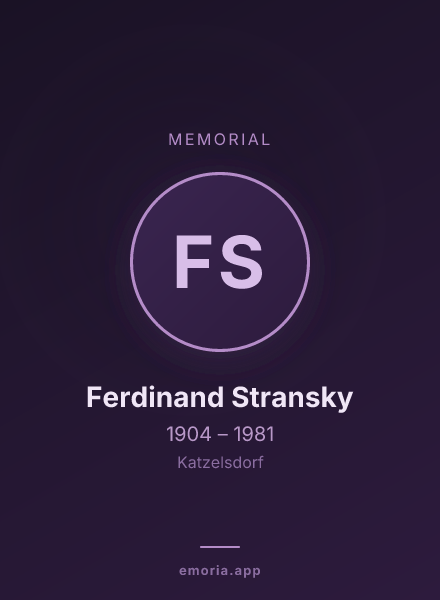 Memorial portrait of Ferdinand Stransky