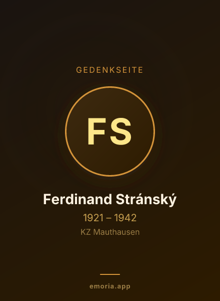 Gedenkportrait von Ferdinand Stránský