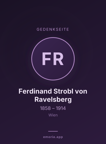 Gedenkportrait von Ferdinand Strobl von Ravelsberg