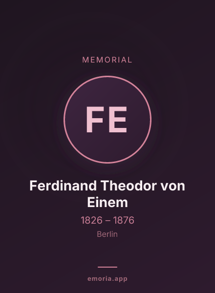 Memorial portrait of Ferdinand Theodor von Einem