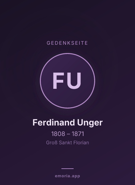 Gedenkportrait von Ferdinand Unger