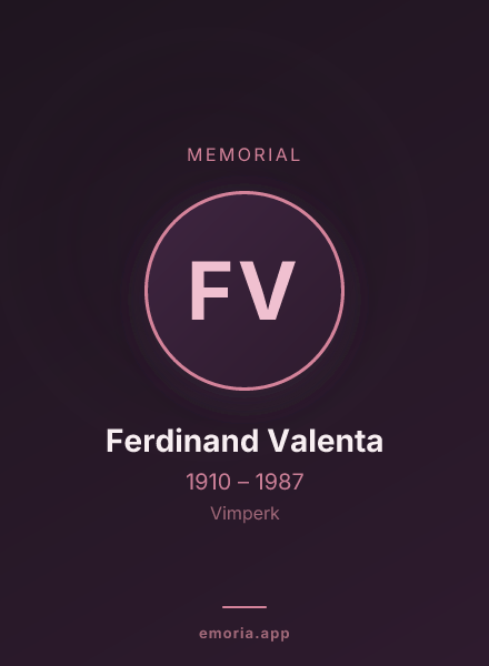 Memorial portrait of Ferdinand Valenta