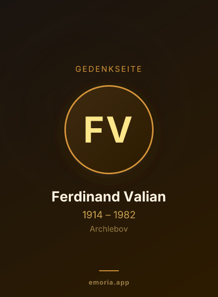 Gedenkportrait von Ferdinand Valian