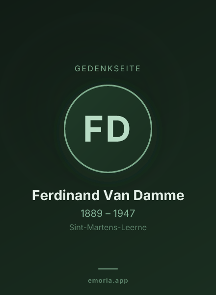 Gedenkportrait von Ferdinand Van Damme
