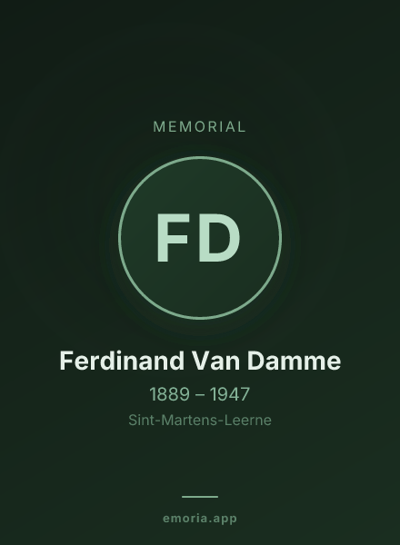 Memorial portrait of Ferdinand Van Damme