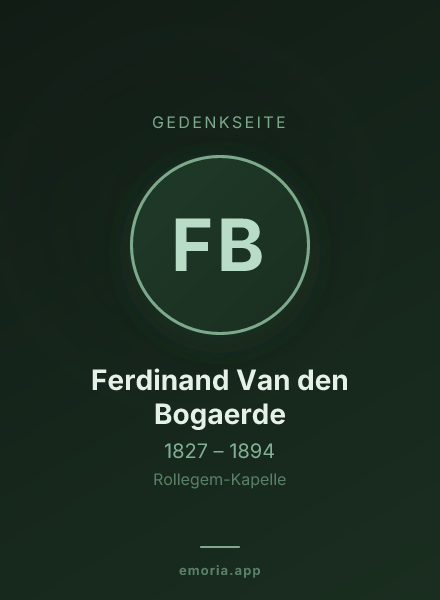 Gedenkportrait von Ferdinand Van den Bogaerde