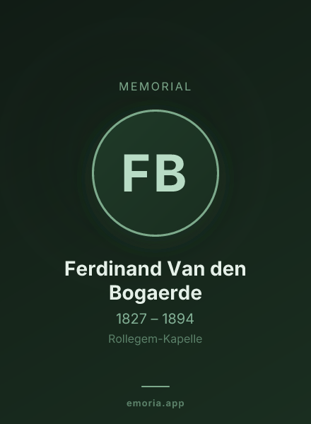Memorial portrait of Ferdinand Van den Bogaerde
