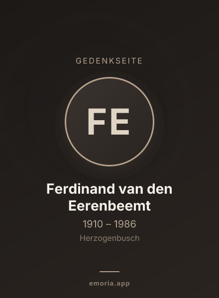 Gedenkportrait von Ferdinand van den Eerenbeemt