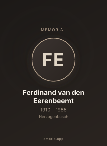 Memorial portrait of Ferdinand van den Eerenbeemt
