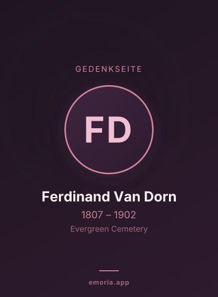 Gedenkportrait von Ferdinand Van Dorn