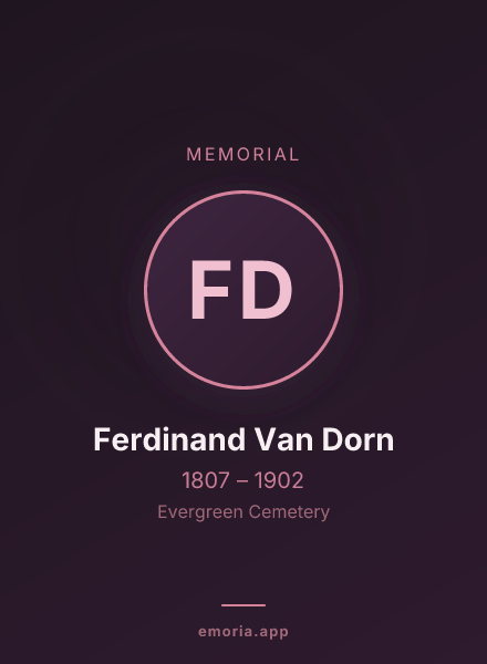 Memorial portrait of Ferdinand Van Dorn