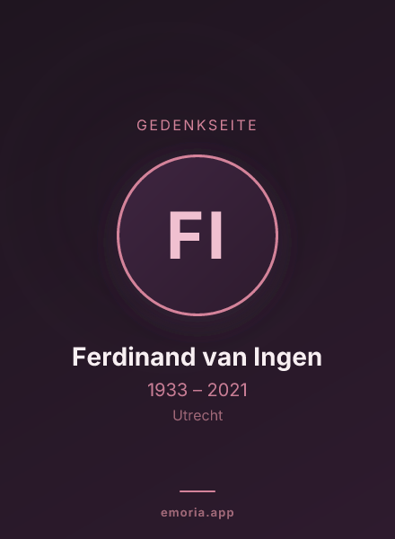 Gedenkportrait von Ferdinand van Ingen