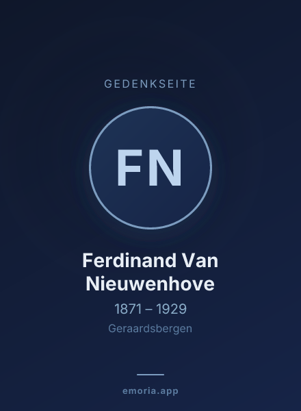 Gedenkportrait von Ferdinand Van Nieuwenhove